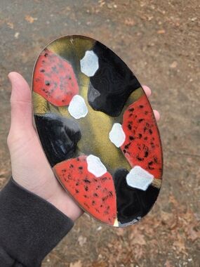 Vintage MCM Enamel Trinket Dish